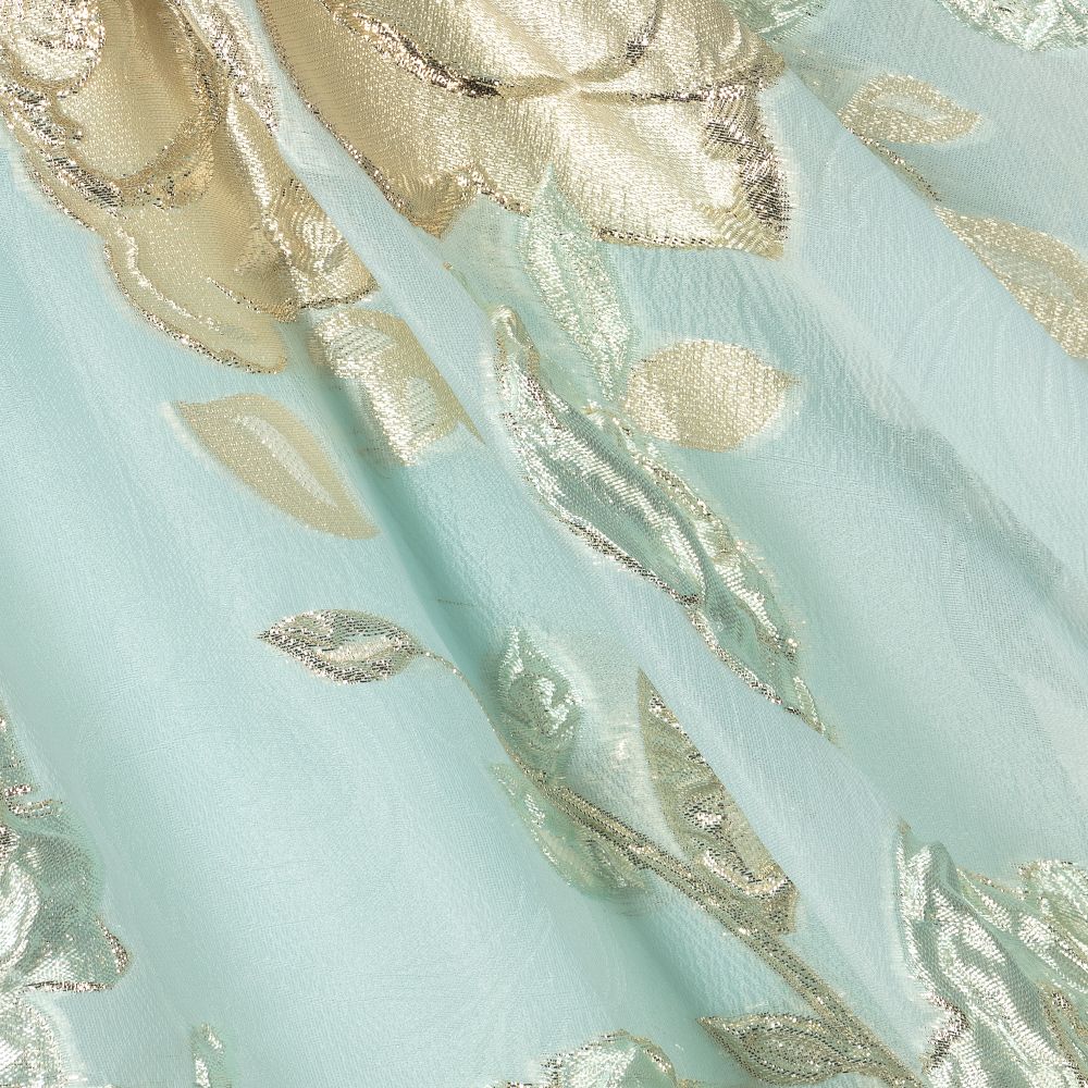 David Charles-Blue Floral Jacquard Dress | Childrensalon Outlet