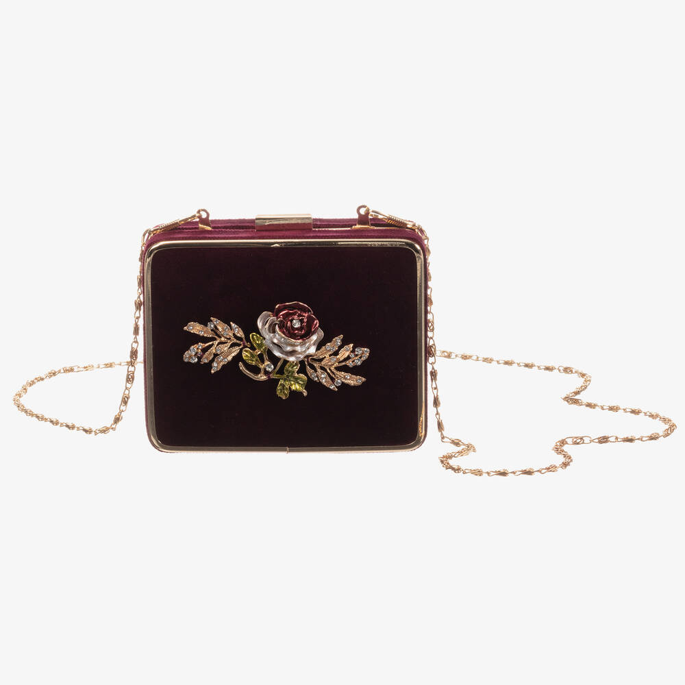 Burgundy velvet backpack store