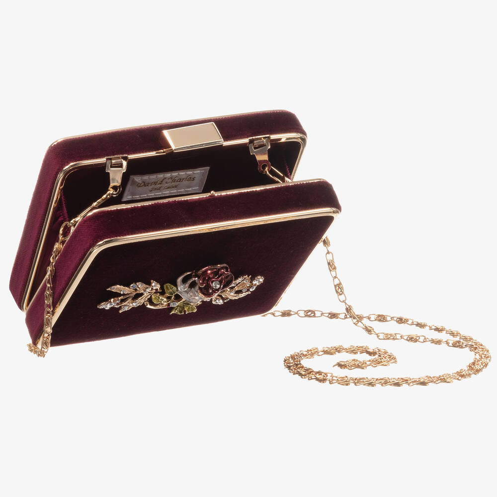 David Charles Burgundy Velvet Bag 12cm Childrensalon Outlet