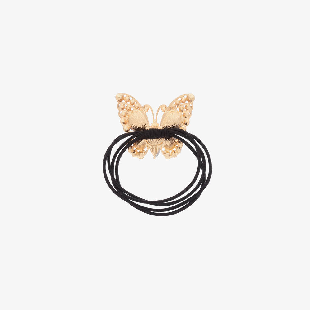 David Charles-Черная резинка для волос с бабочкой (4см) | Childrensalon Outlet