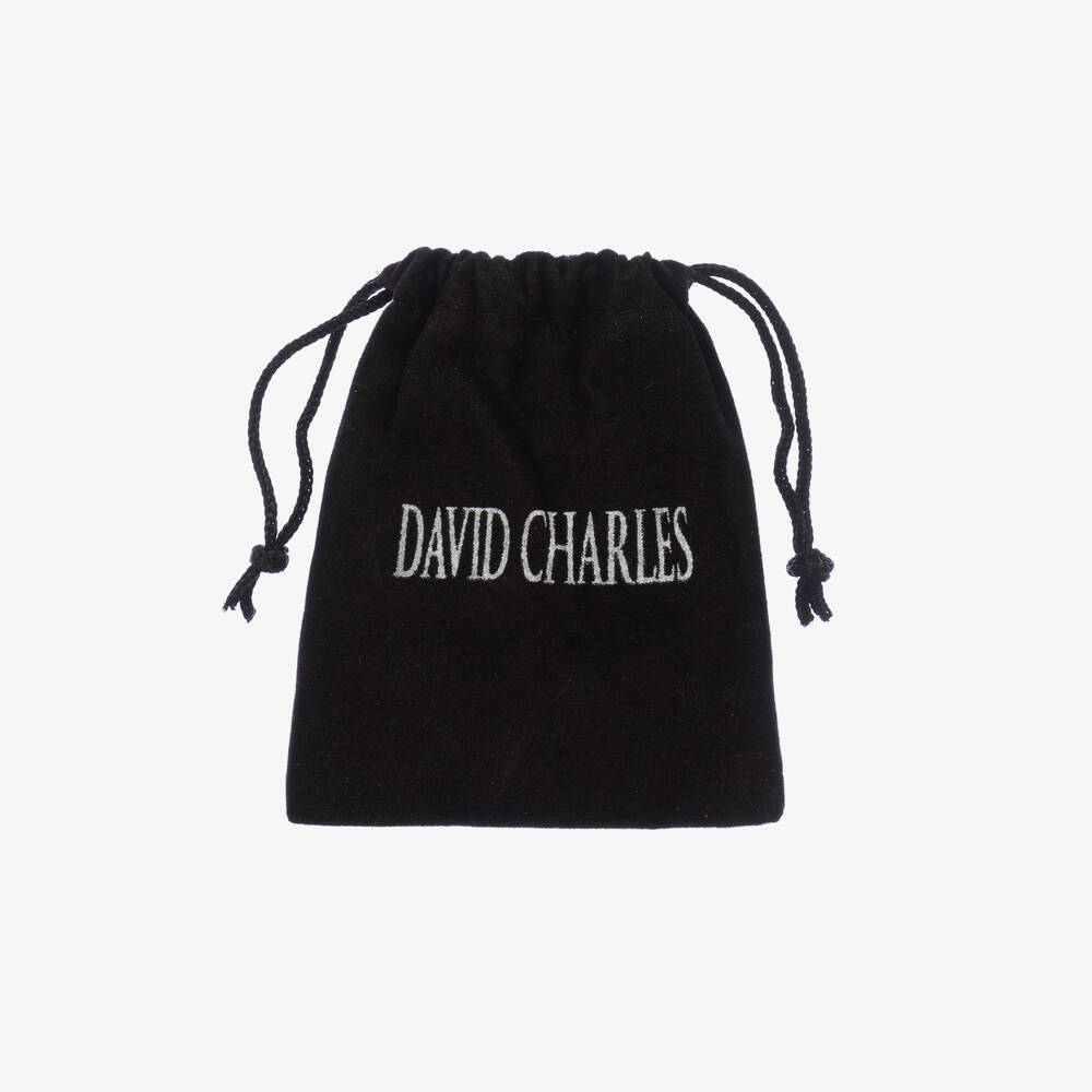 David Charles-Girls Black Diamanté Bow Scrunchie (4.5cm) | Childrensalon Outlet
