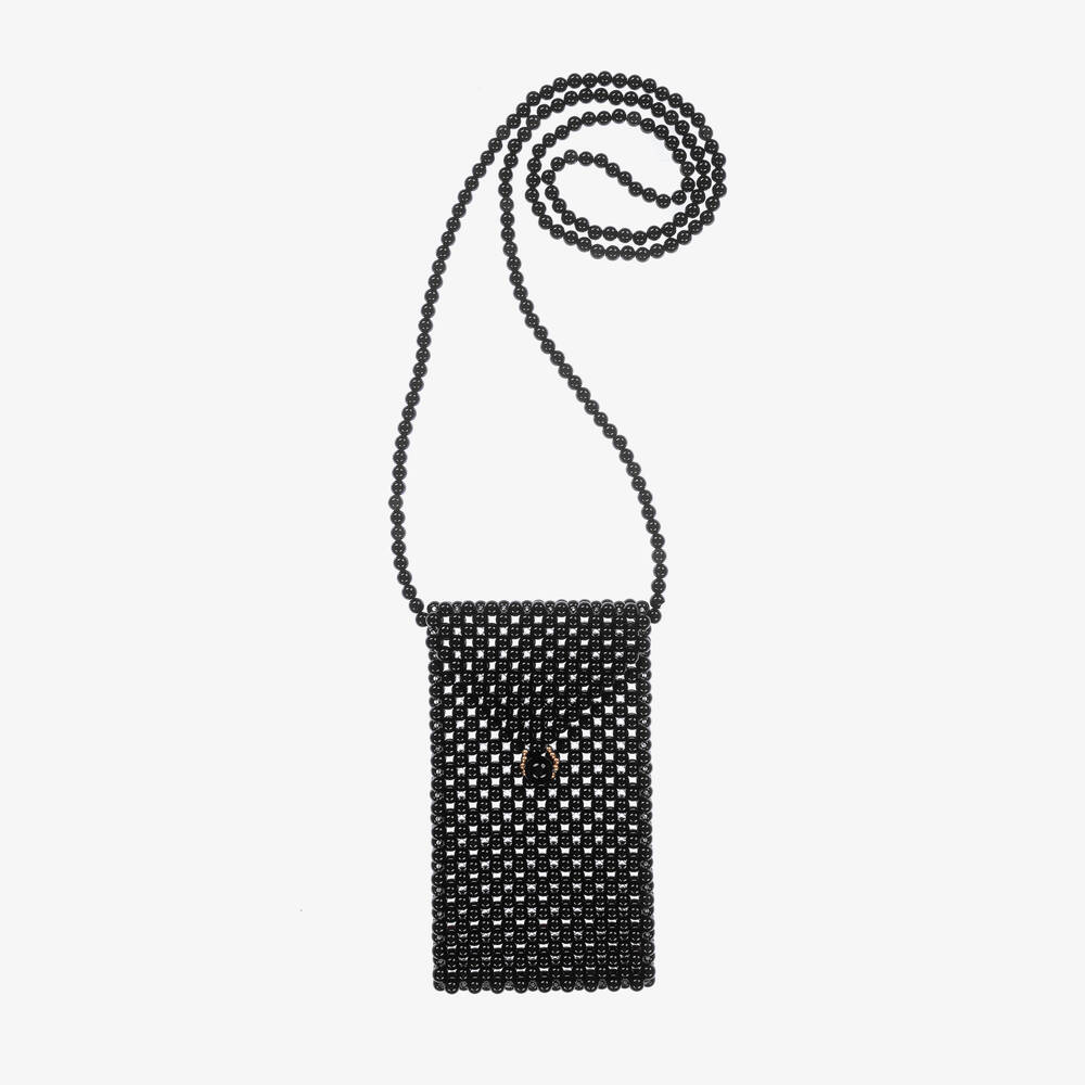David Charles - Черная сумка для телефона с искусственным жемчугом (18см) | Childrensalon