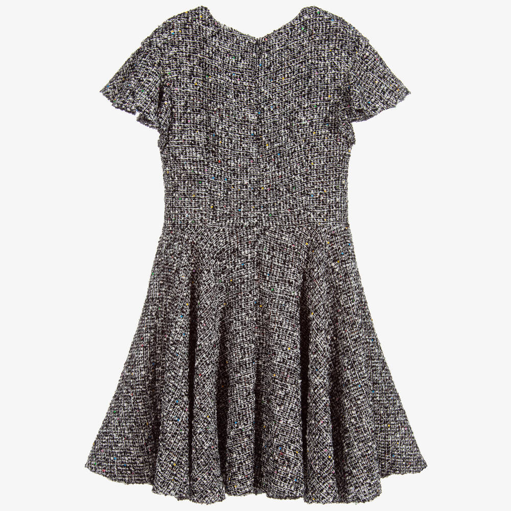 David Charles-Girls Black Tweed Dress | Childrensalon Outlet