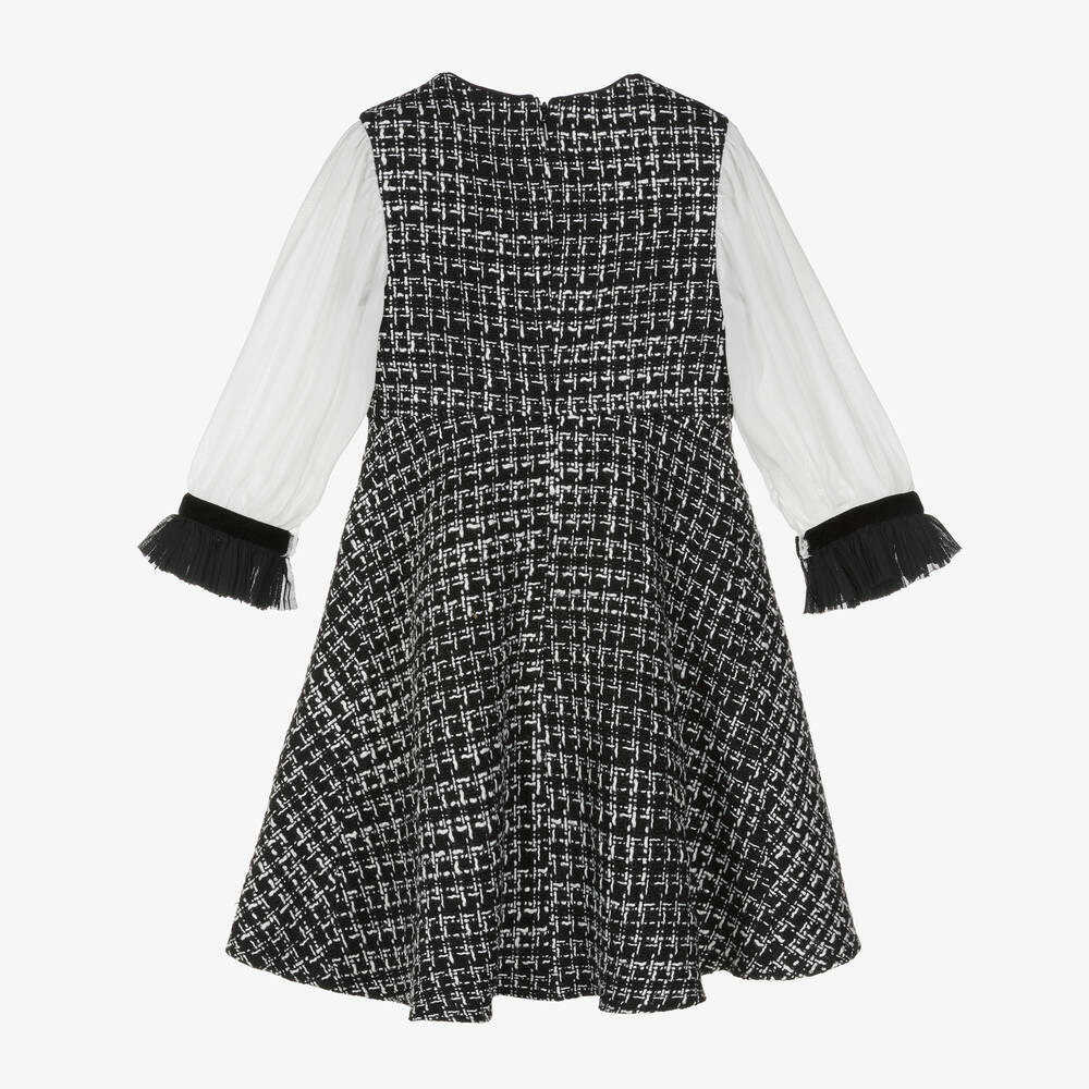  ديفيد تشارلز-فستان تويد لون أسود وأبيض | Childrensalon Outlet