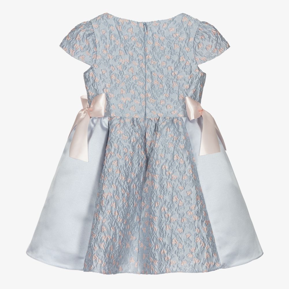 David Charles-Голубое платье из парчи для девочек | Childrensalon Outlet