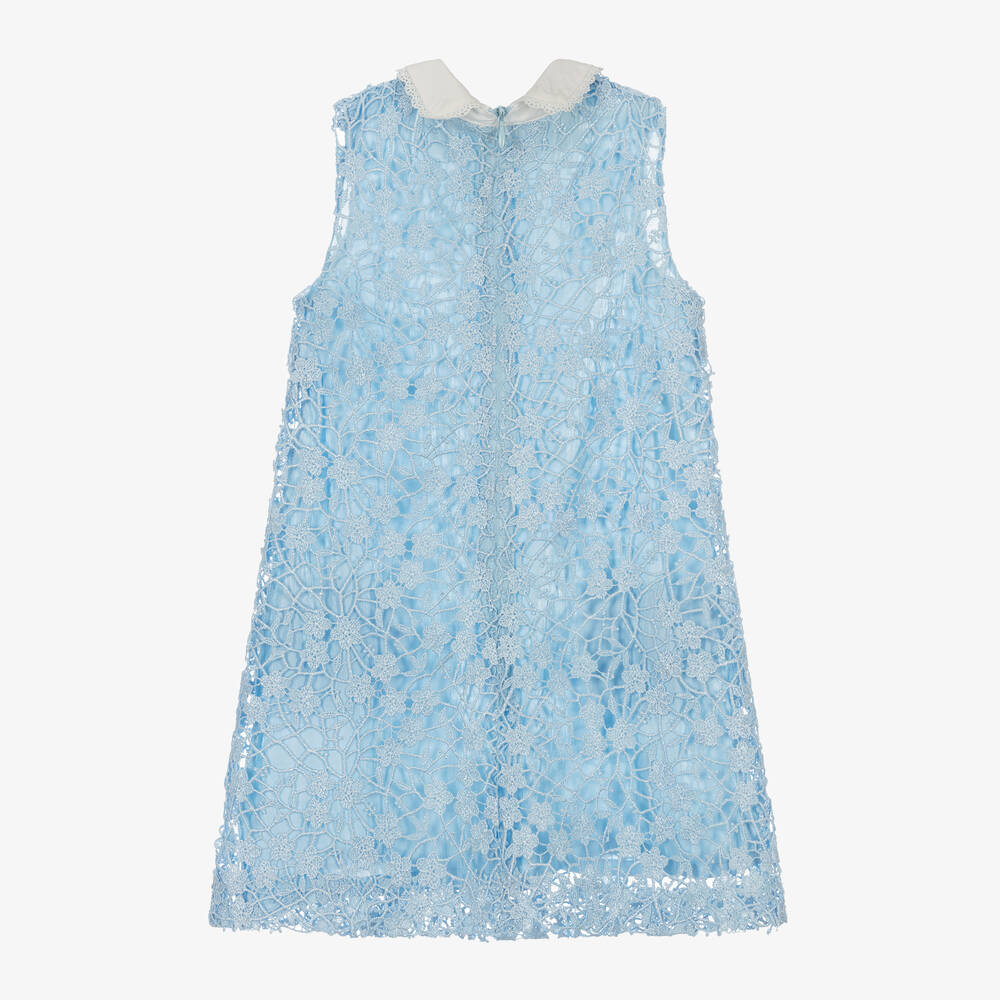 David Charles-Girls Blue Lace Dress | Childrensalon Outlet