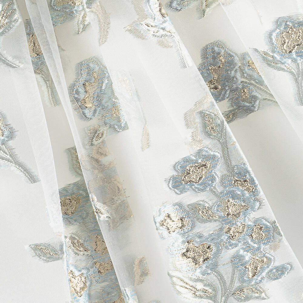 David Charles-Girls Blue Organza Brocade Dress | Childrensalon Outlet