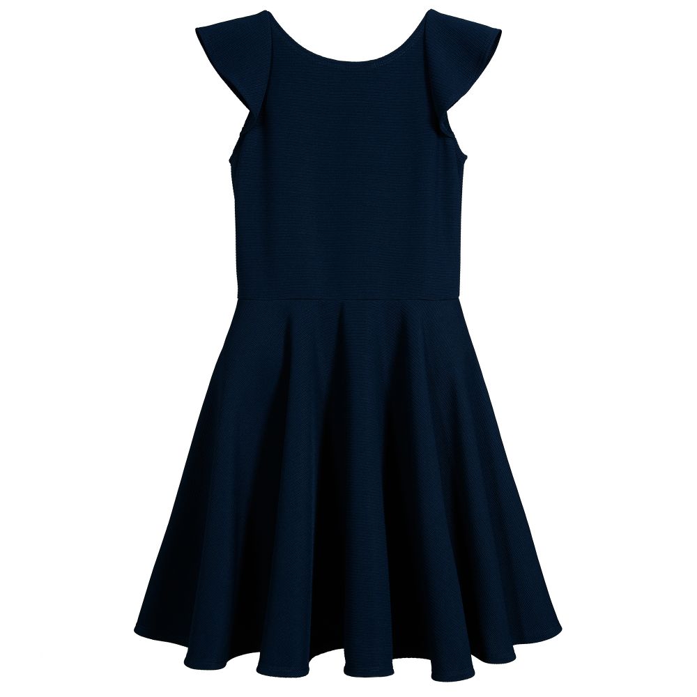David Charles - Girls Blue Ruffle Dress | Childrensalon