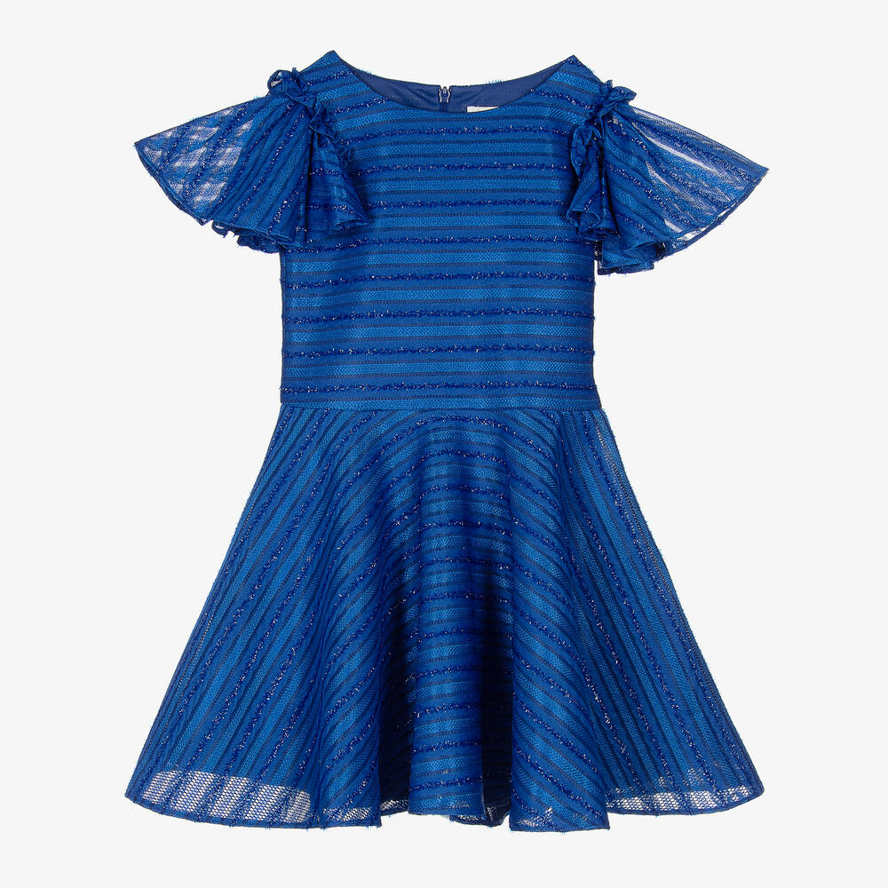 David Charles - Blaues Neoprenkleid mit Streifen | Childrensalon