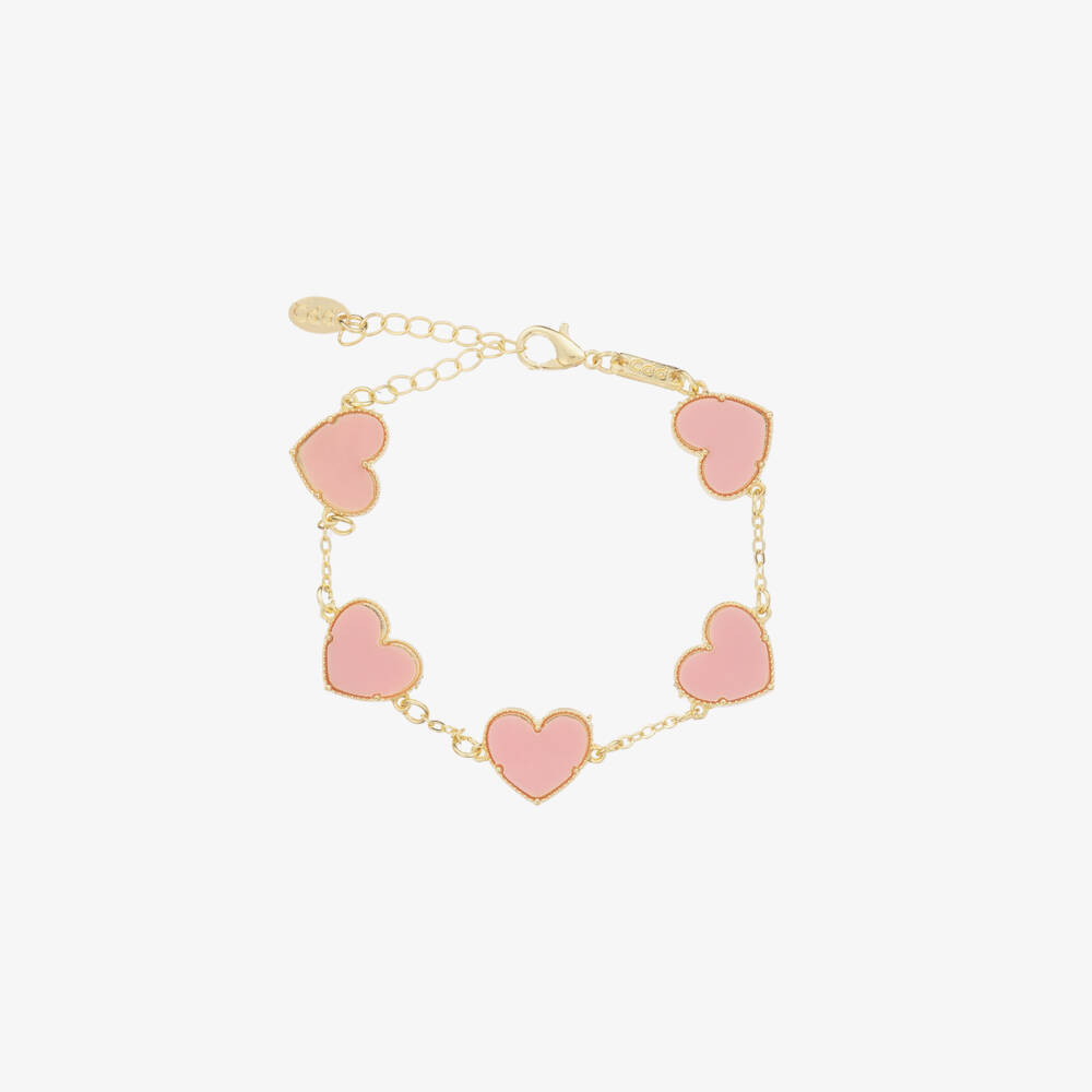 David Charles-Girls Charming Pink Heart Bangle | Childrensalon Outlet
