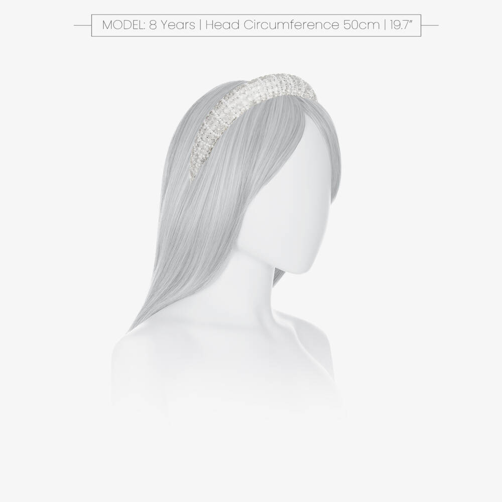 David Charles-Ободок для девочек кремовый с украшениями | Childrensalon Outlet