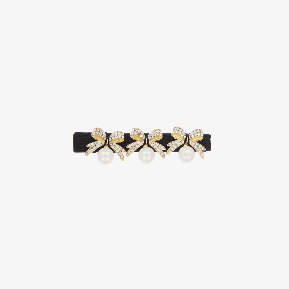 David Charles-Girls Elegant Black Ribbon Clip | Childrensalon Outlet