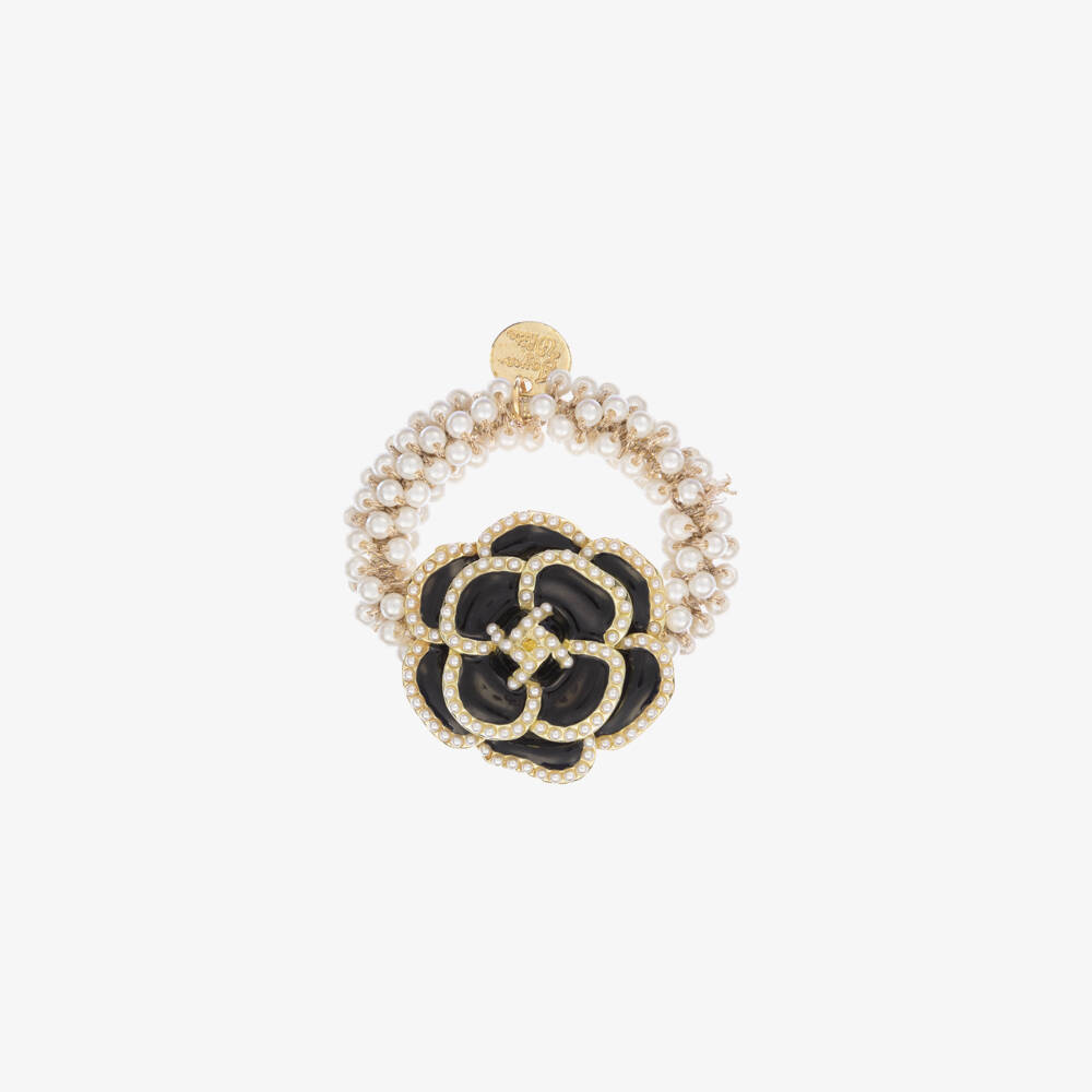 David Charles-Girls Elegant Black Rose Hairband | Childrensalon Outlet