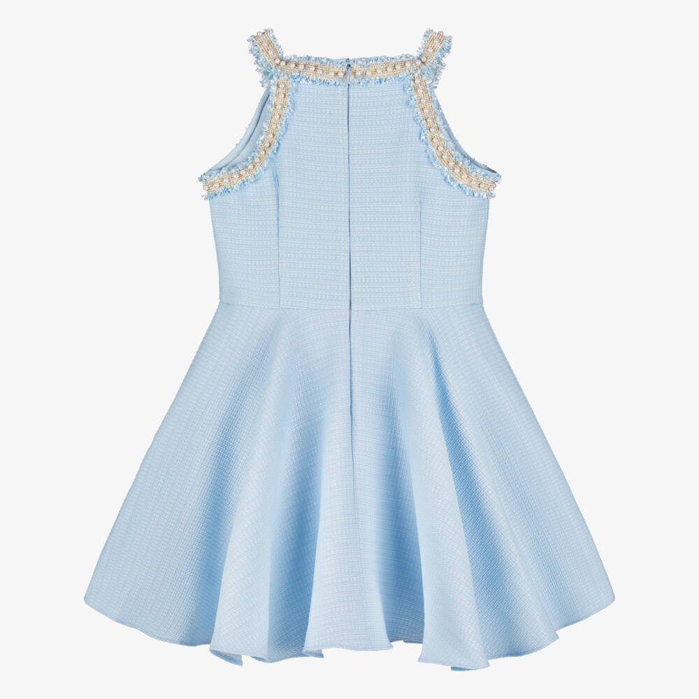 David Charles-Girls Elegant Blue Jewel Dress | Childrensalon Outlet