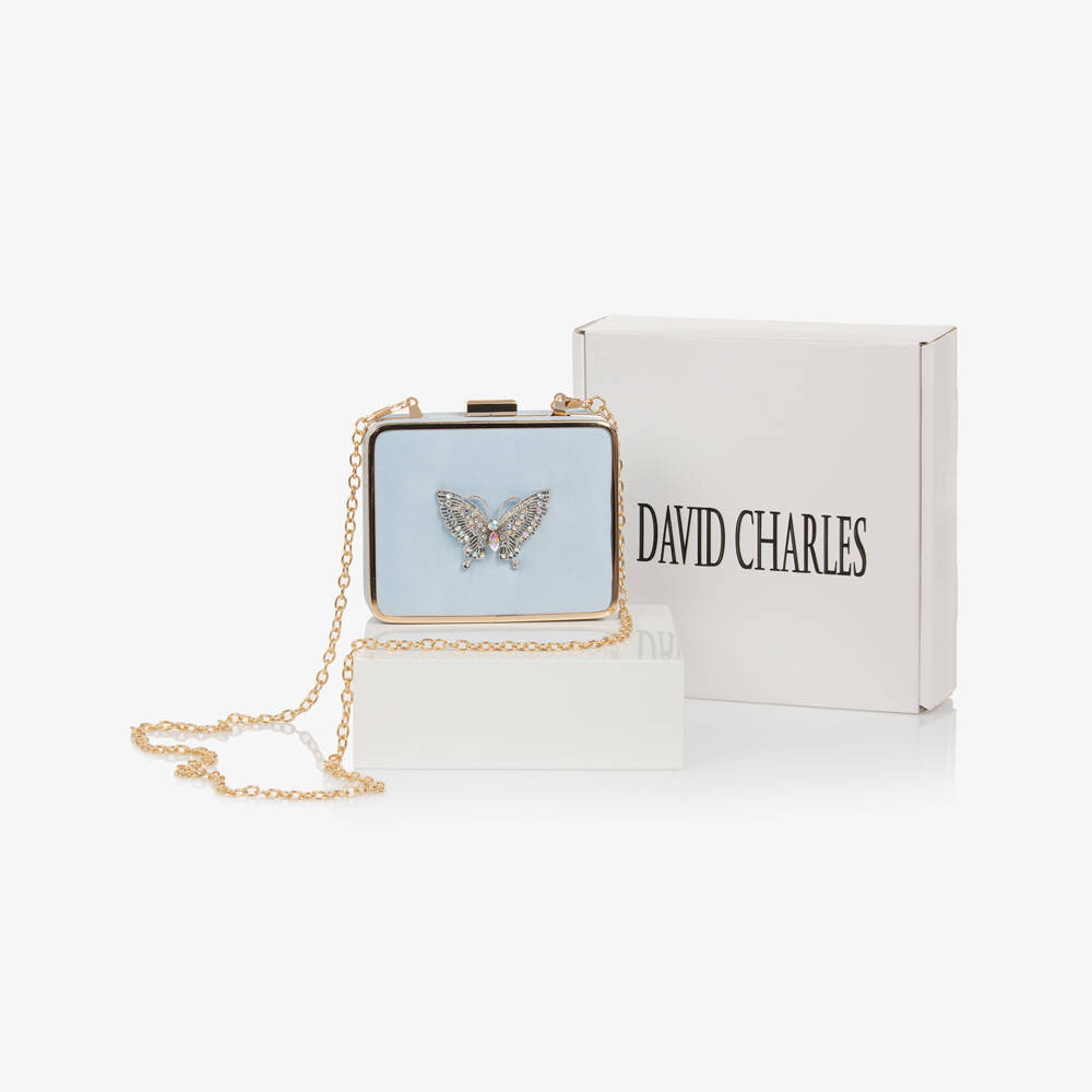 David Charles-Girls Elegant Blue Satin Clutch | Childrensalon Outlet