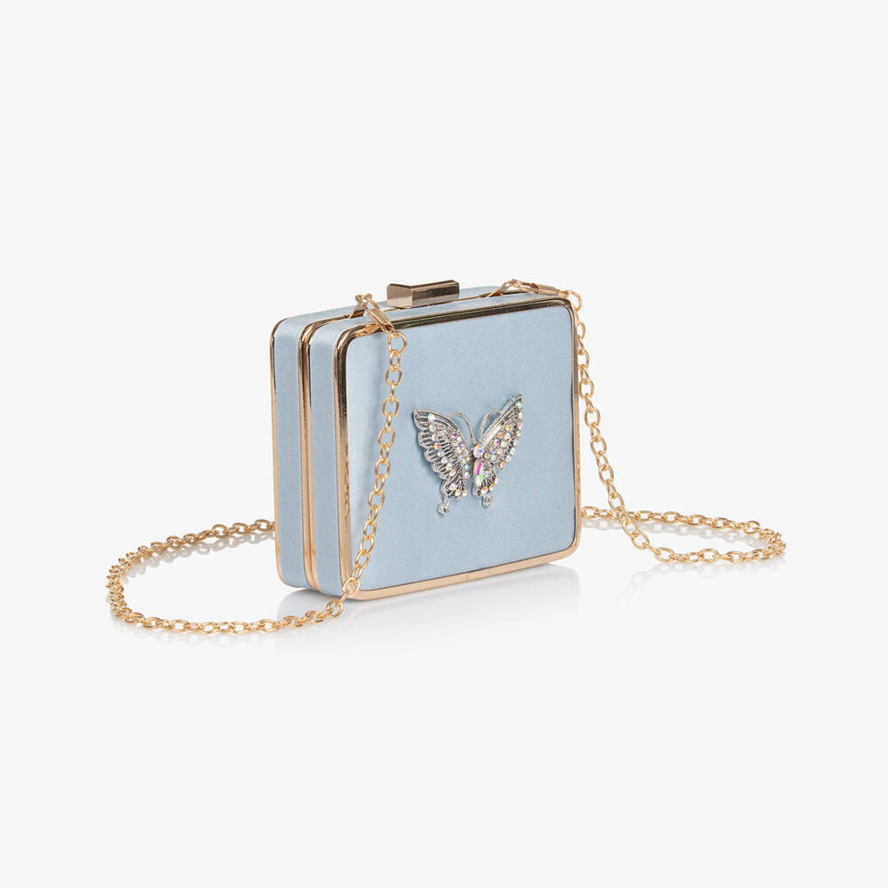 David Charles-Girls Elegant Blue Satin Clutch | Childrensalon Outlet