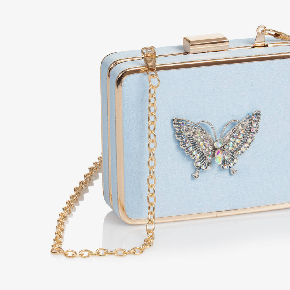 David Charles-Girls Elegant Blue Satin Clutch | Childrensalon Outlet
