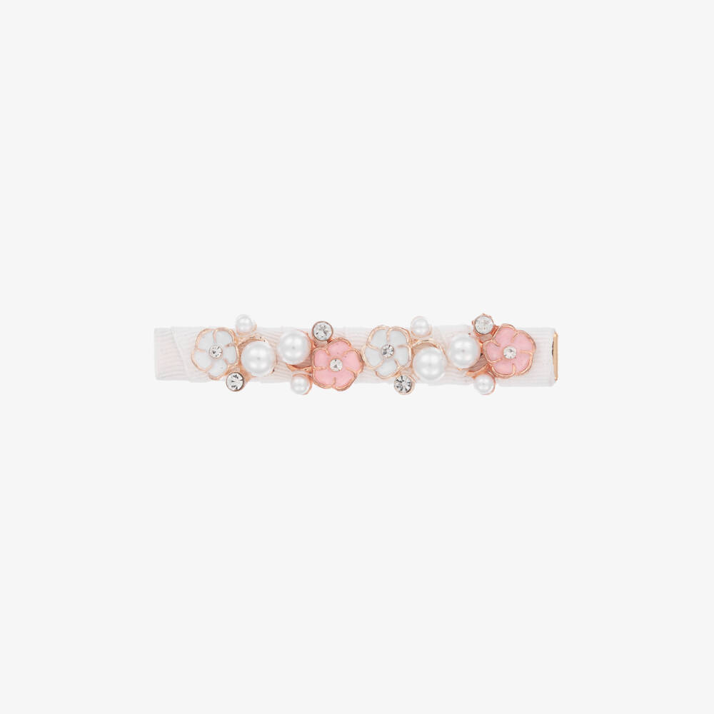 David Charles-Элегантный кремовый цветочный зажим для девочек | Childrensalon Outlet