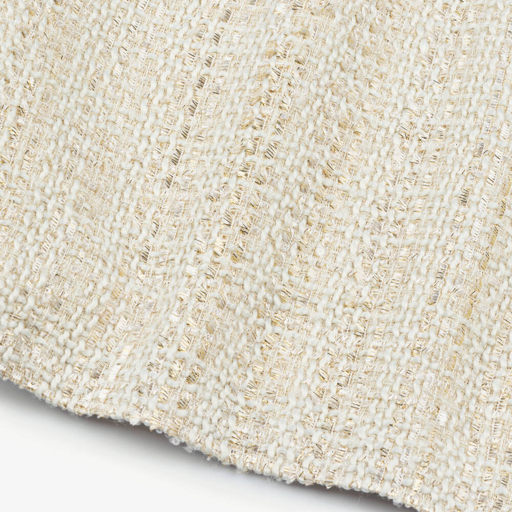 David Charles-Girls Elegant Ivory Tweed Pearl Dress | Childrensalon Outlet