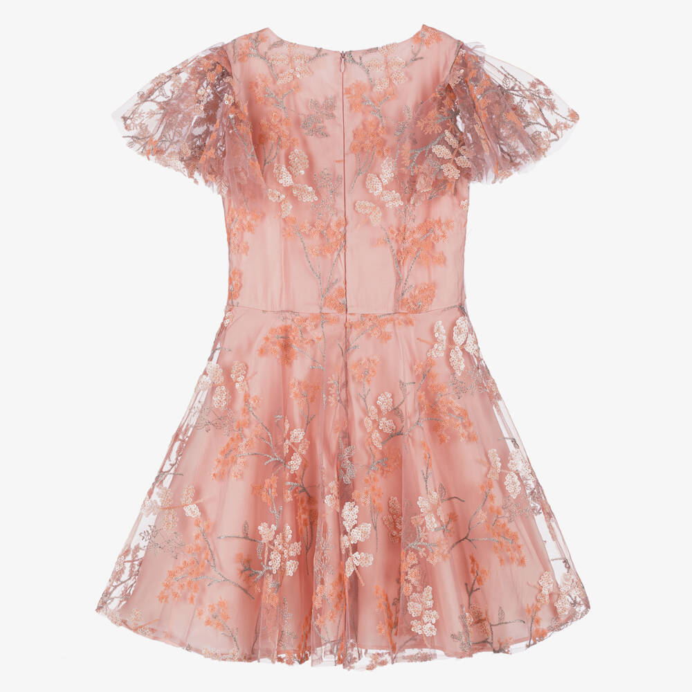 David Charles-Girls Elegant Pink Embellished Gown | Childrensalon Outlet