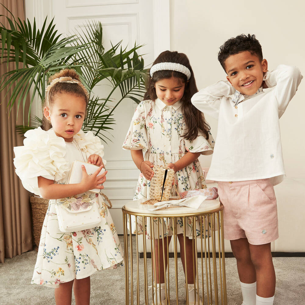 David Charles-Girls Elegant Satin Ivory Purse | Childrensalon Outlet