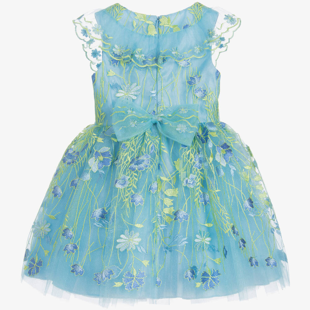 David Charles-Girls Embroidered Flower Dress | Childrensalon Outlet