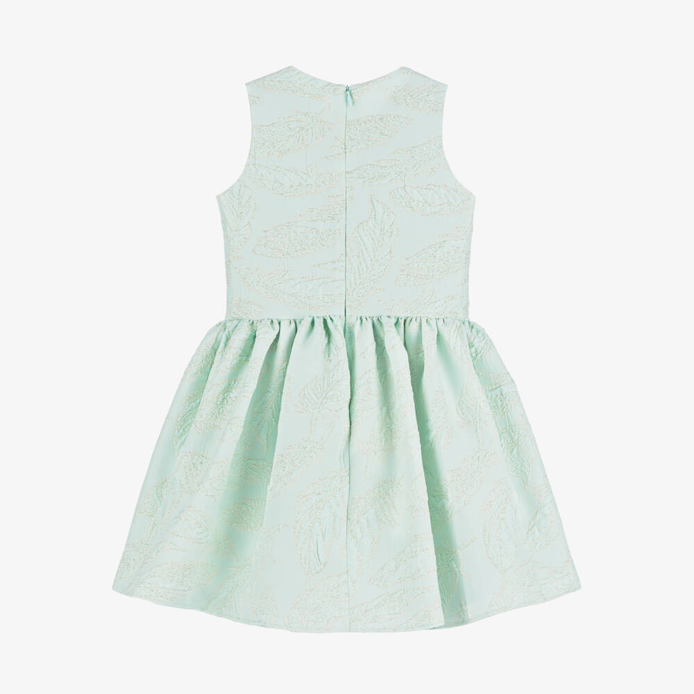 David Charles-Girls Emerald Shimmer Bow Dress | Childrensalon Outlet