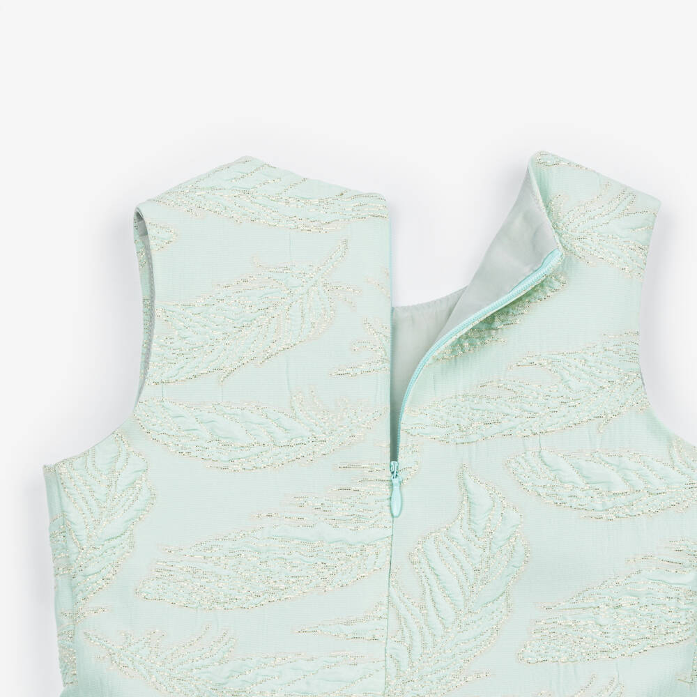 David Charles-Girls Emerald Shimmer Bow Dress | Childrensalon Outlet