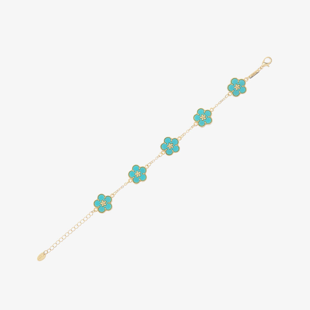 David Charles-Girls Floral Charm Gold Bracelet | Childrensalon Outlet