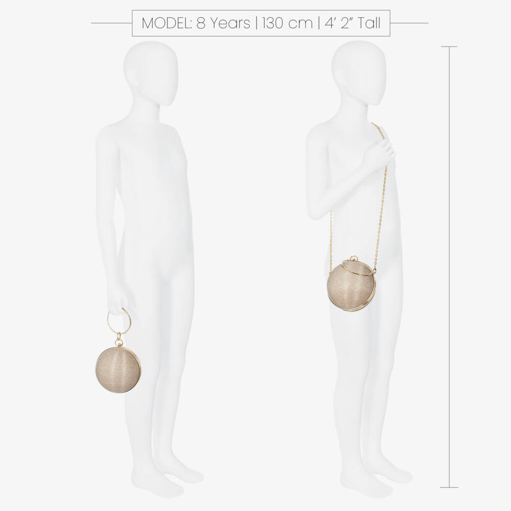 David Charles-حقيبة كروية ذهبية براقة للبنات | Childrensalon Outlet