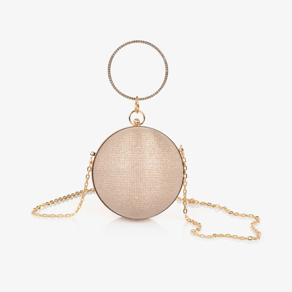 David Charles-Girls Glittering Gold Sphere Purse | Childrensalon Outlet