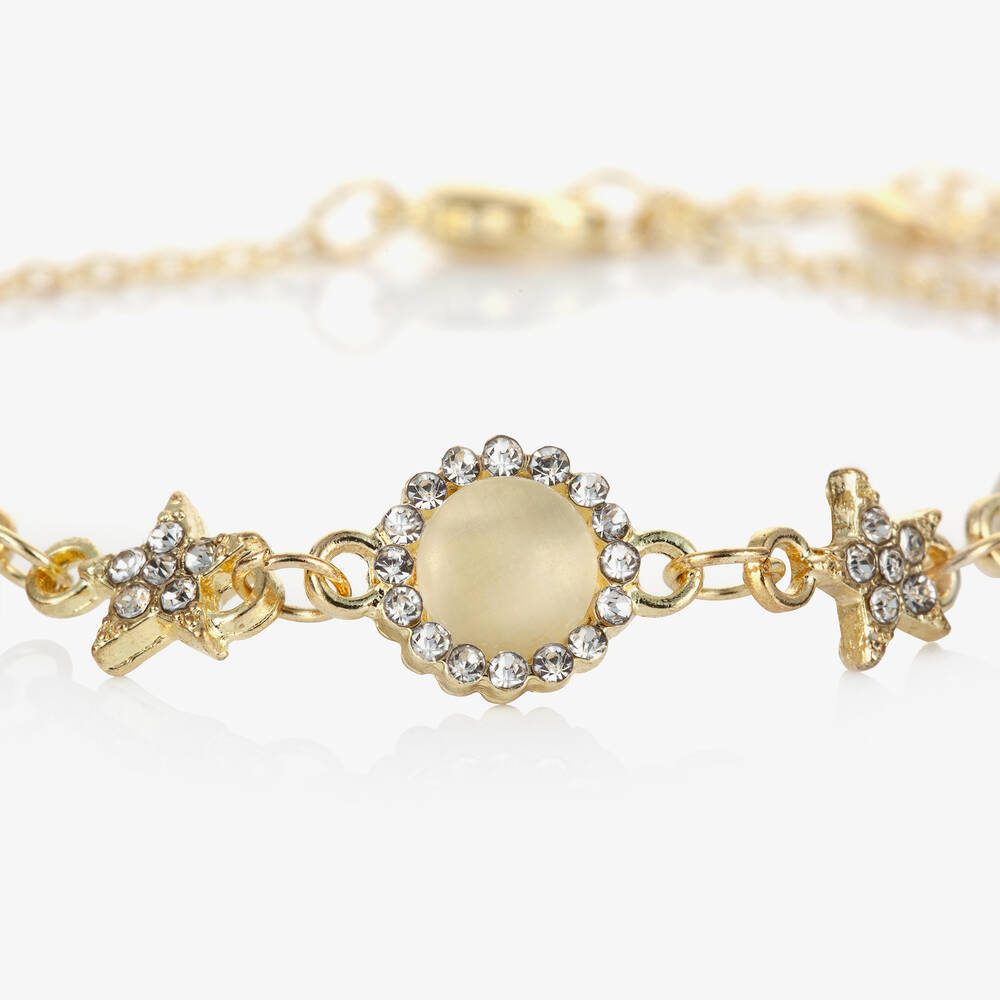 David Charles-Золотистый браслет с кристаллами и звездами | Childrensalon Outlet