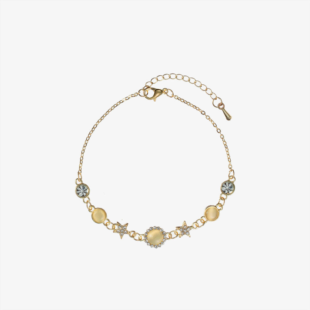 David Charles-Girls Gold Crystal Star Bracelet | Childrensalon Outlet