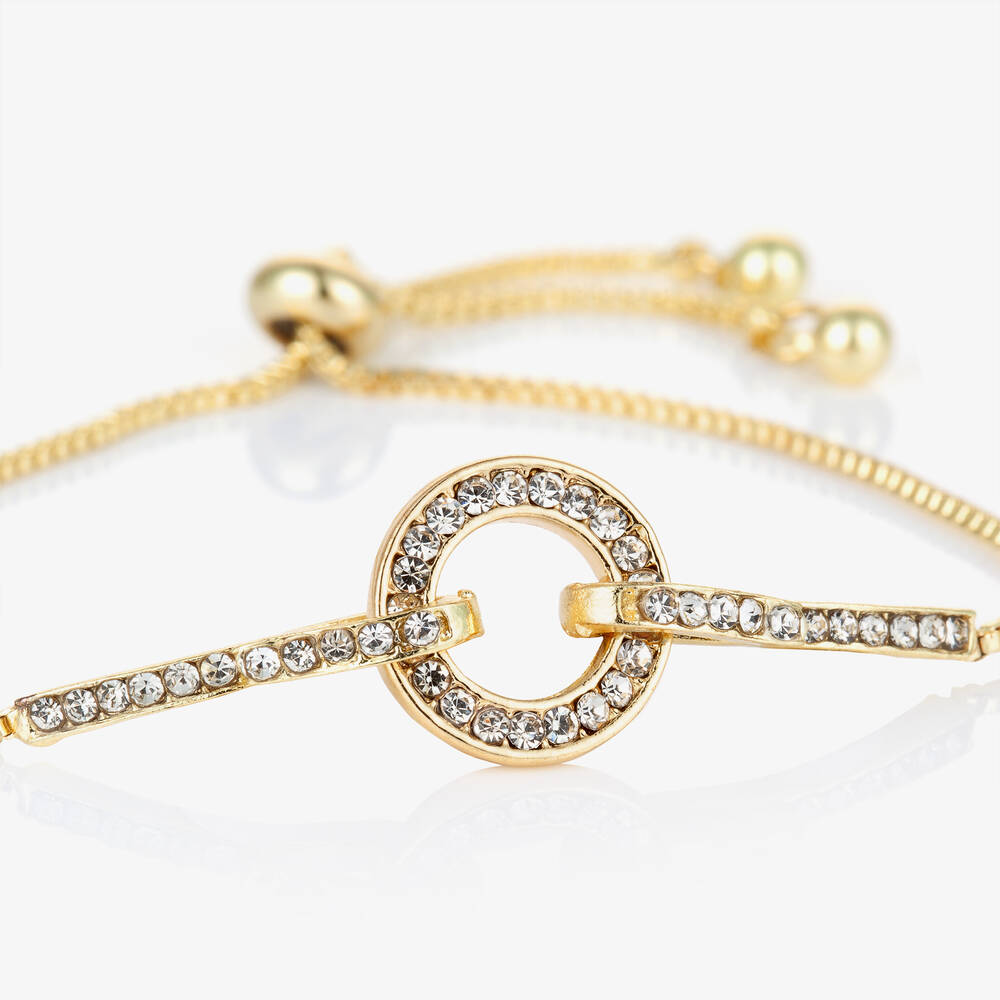 ديفيد تشارلز-أسوارة مزينة بديامنتي لون ذهبي للبنات | Childrensalon Outlet