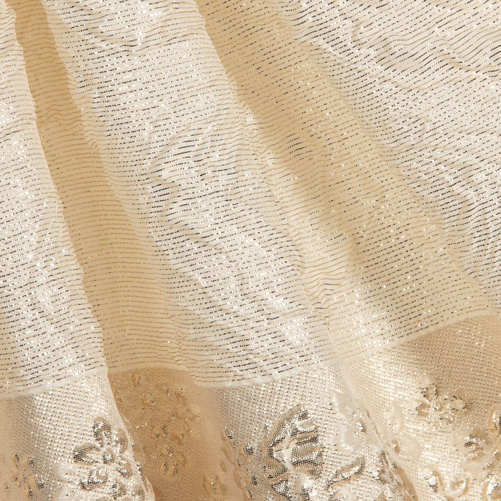 David Charles-Girls Gold Jacquard Dress | Childrensalon Outlet