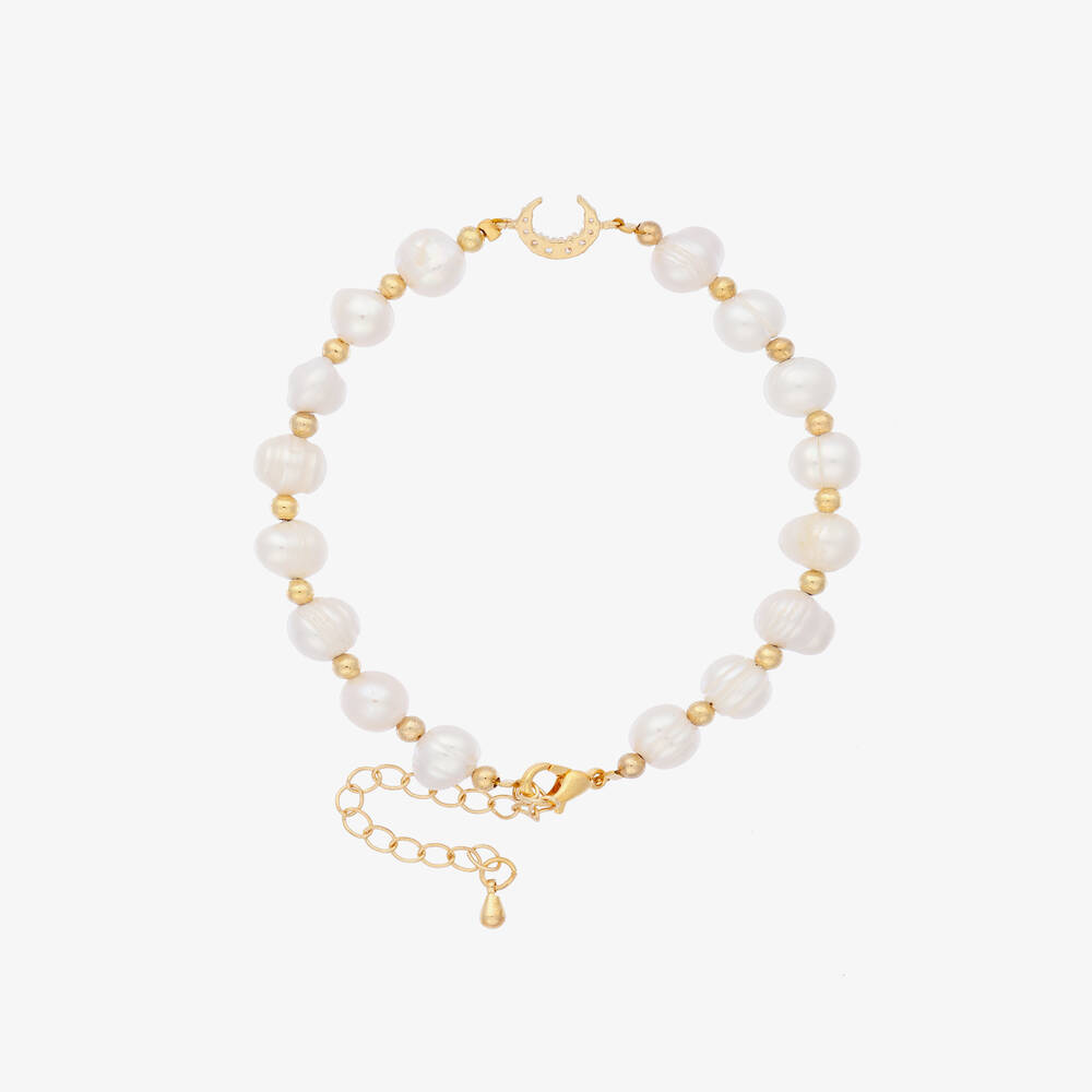 David Charles-Золотистый браслет с жемчужинами и месяцем | Childrensalon Outlet