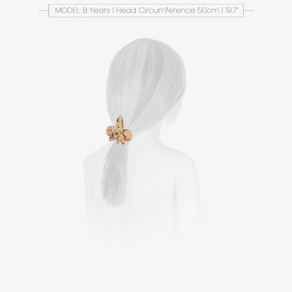 David Charles-Girls Gold Tone Flower Hair Elastic with Pearl (8cm) | Childrensalon Outlet