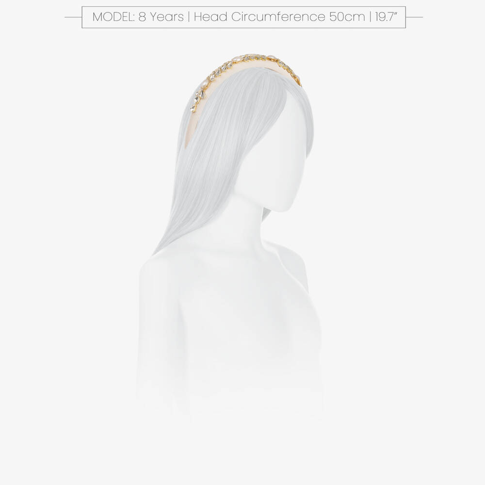 David Charles-Girls Ivory Crystal & Pearl Bead Hairband | Childrensalon Outlet