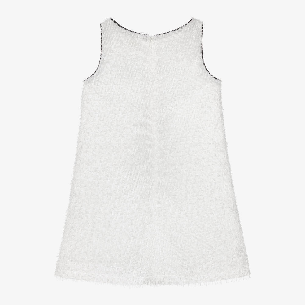 David Charles-Платье кремовое с бахромой и бантом для девочек | Childrensalon Outlet