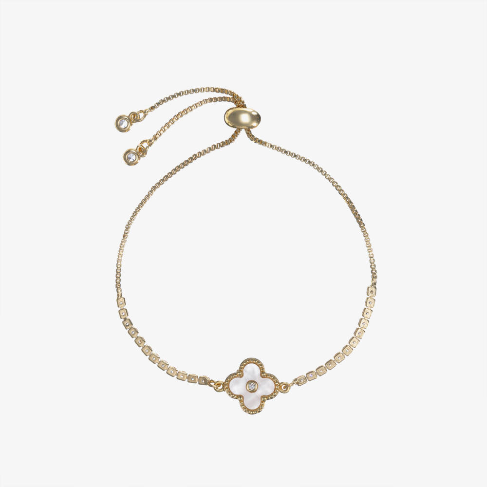 David Charles-Girls Ivory & Gold Floral Jewel | Childrensalon Outlet