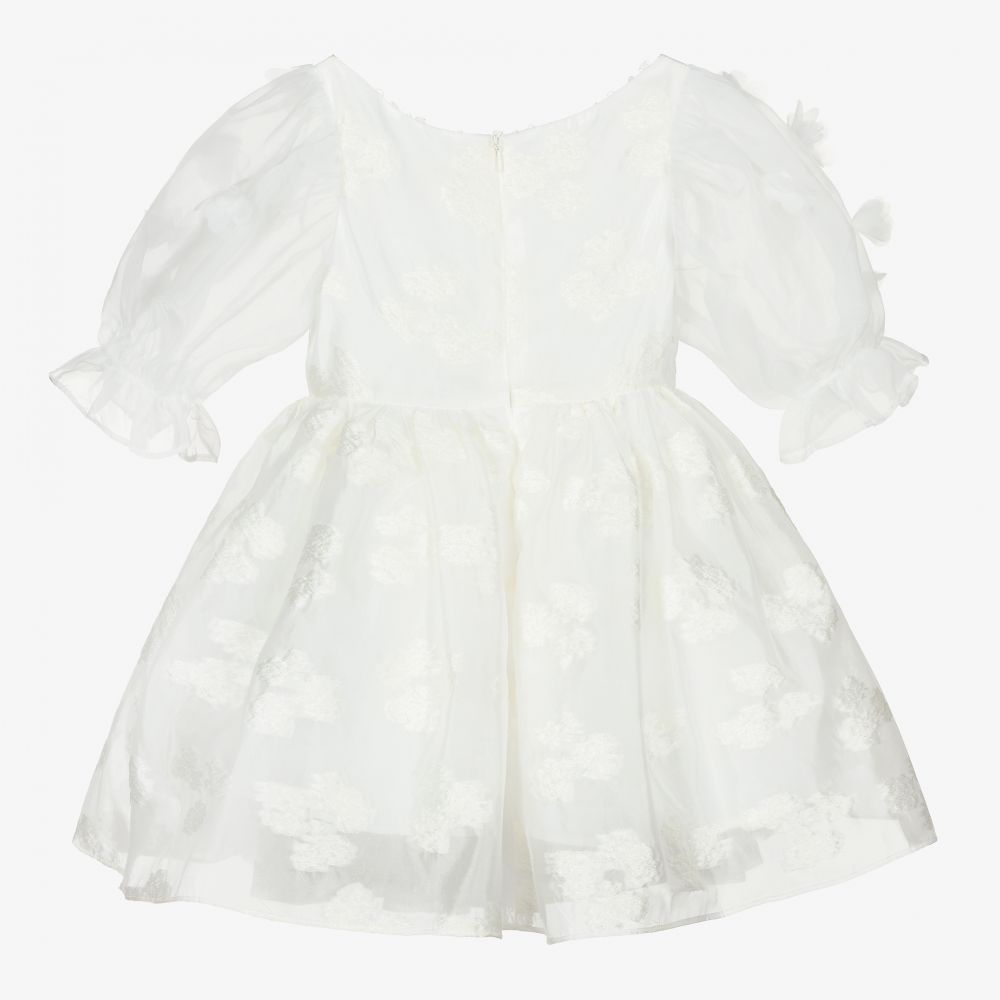 David Charles-Girls Ivory Organza Dress | Childrensalon Outlet