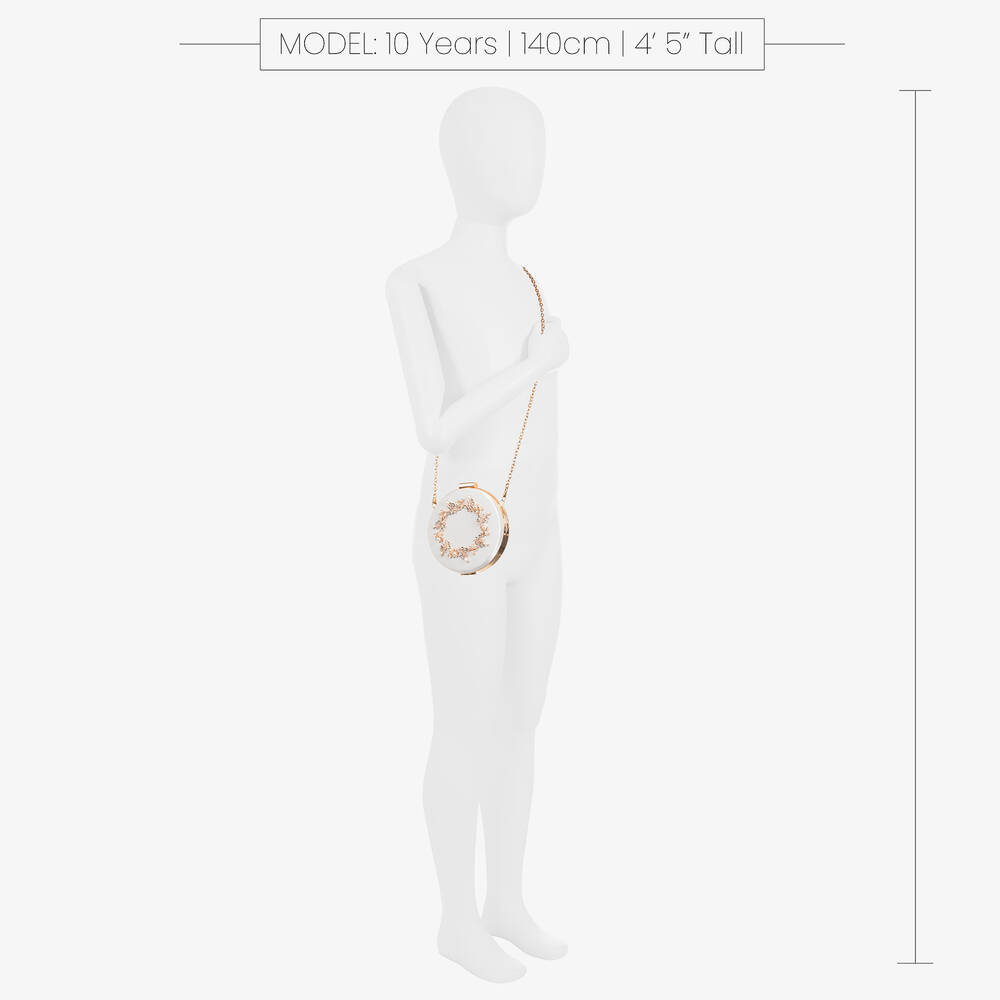 David Charles-Кремовая круглая сумочка из атласа (12см) | Childrensalon Outlet