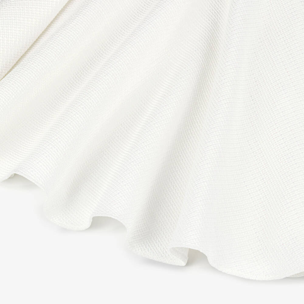 David Charles-Girls Ivory Sleeveless Dress with Pearl Tweed Trim | Childrensalon Outlet