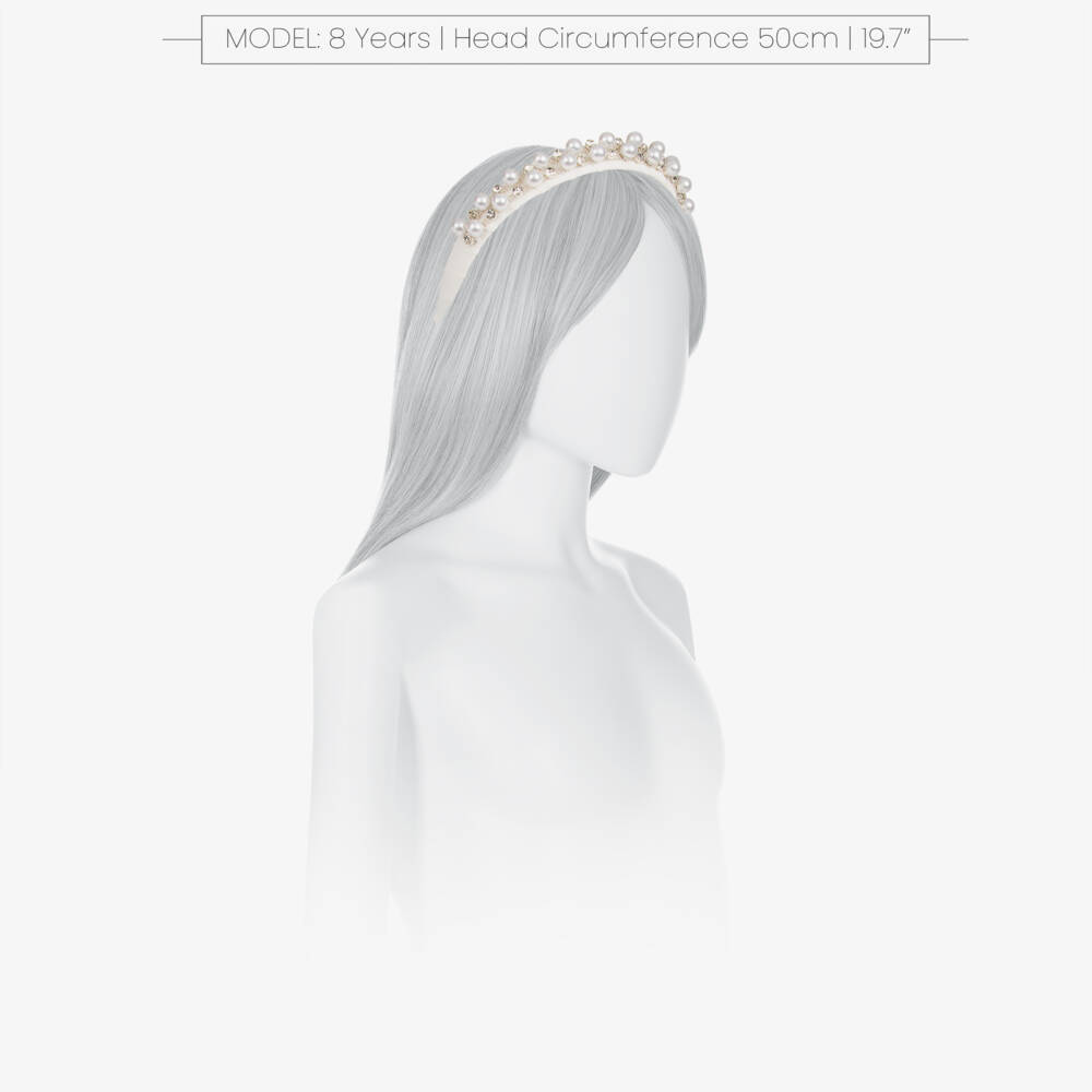 David Charles-Girls Ivory Sparkle Gem Hairband | Childrensalon Outlet
