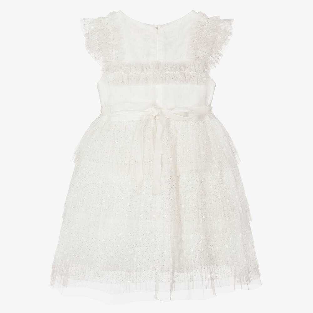 David Charles-Girls Ivory Tulle Layered Dress | Childrensalon Outlet