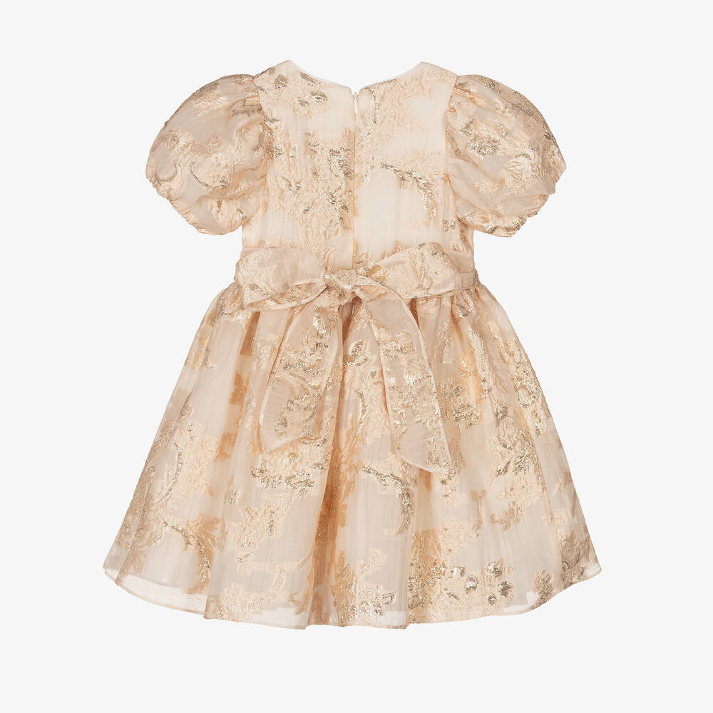 David Charles-Girls Pale Pink Organza Dress  | Childrensalon Outlet
