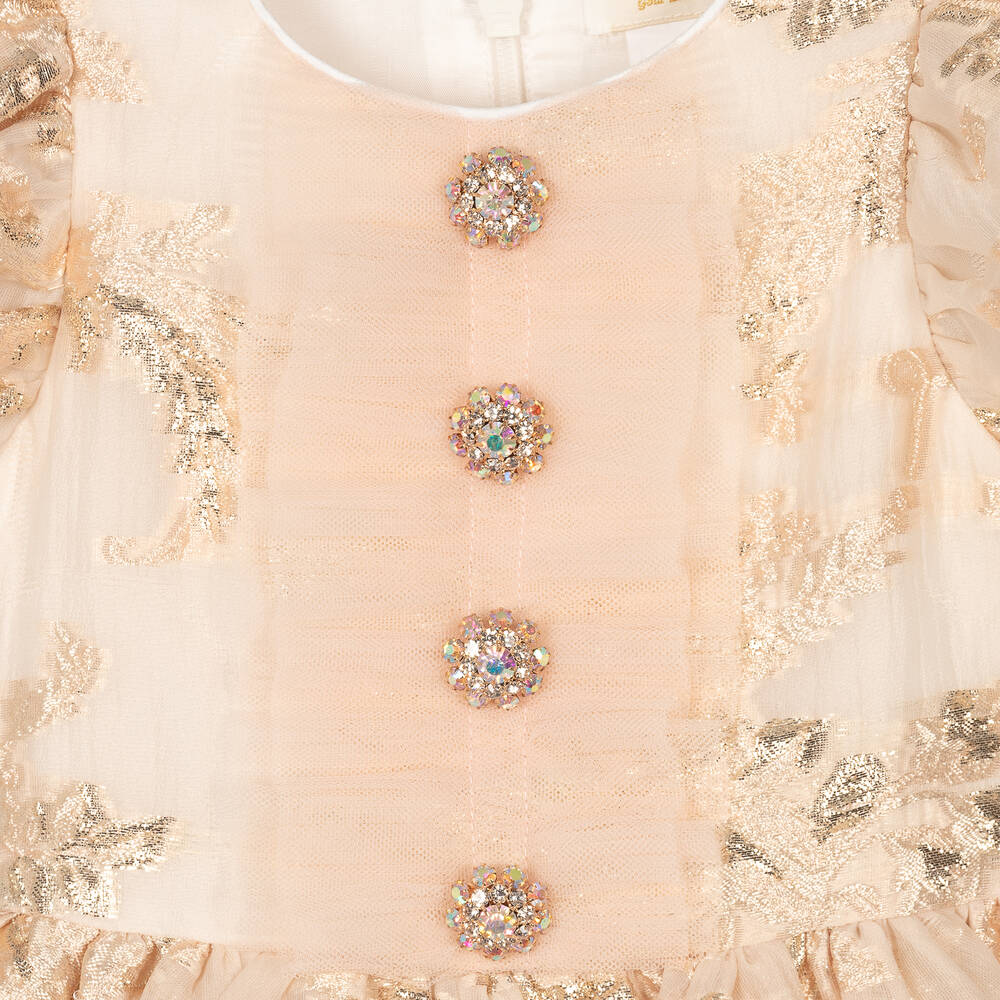 David Charles-Girls Pale Pink Organza Dress  | Childrensalon Outlet