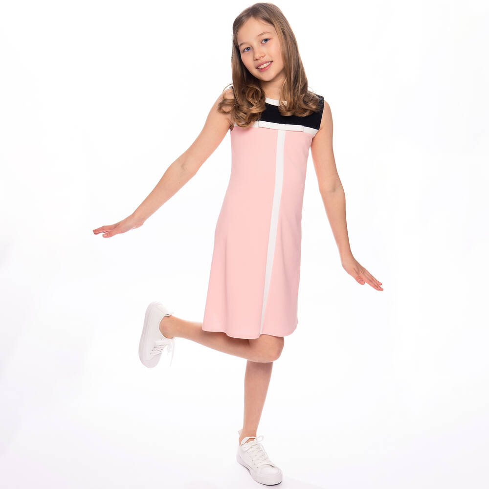David Charles-Girls Pink & Black A-Line Dress | Childrensalon Outlet