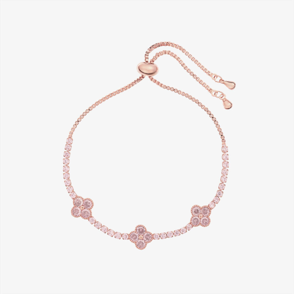 David Charles-Girls Pink Clover Charm Bracelet | Childrensalon Outlet