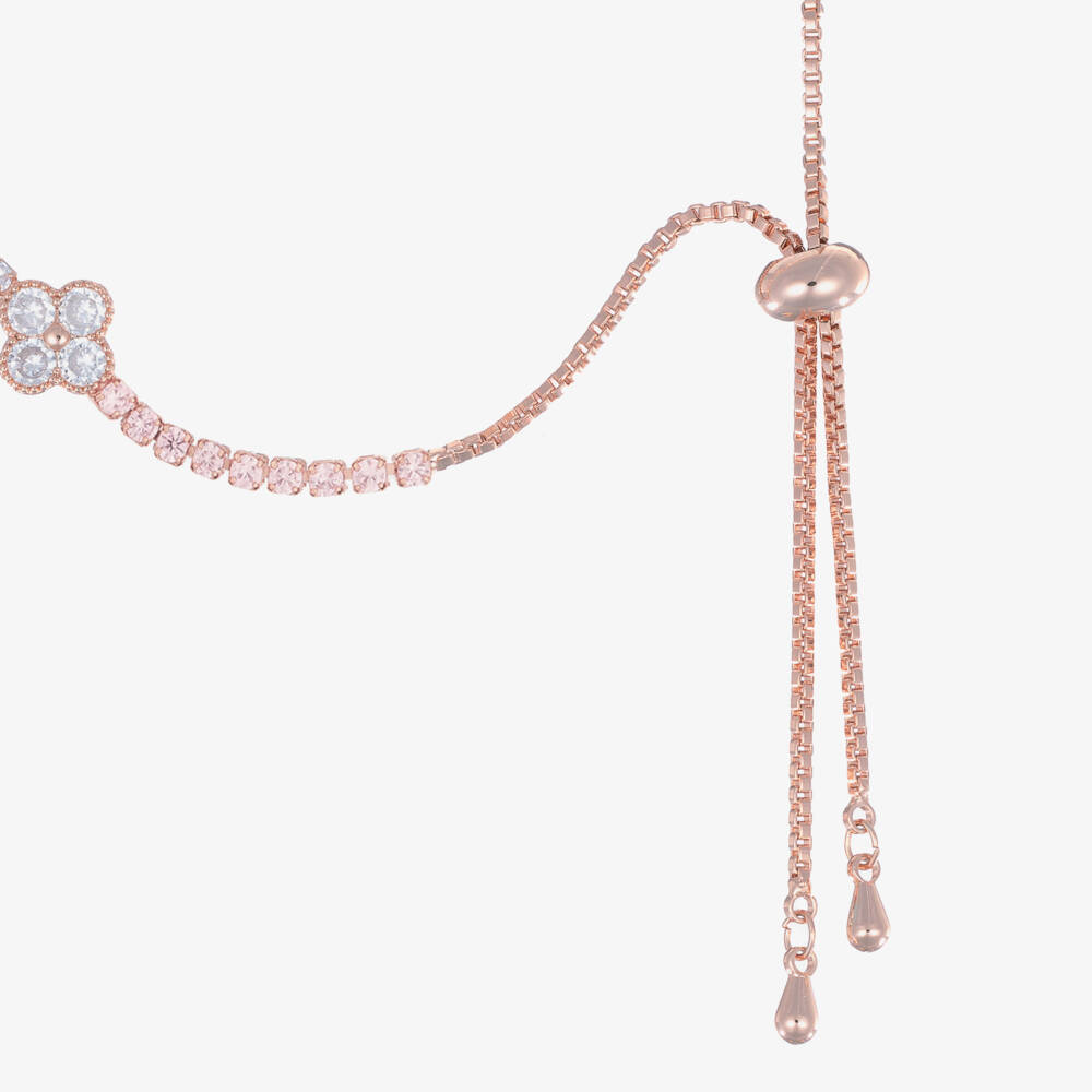 David Charles-Girls Pink Clover Charm Bracelet | Childrensalon Outlet